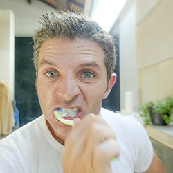 Man brushing his teeth