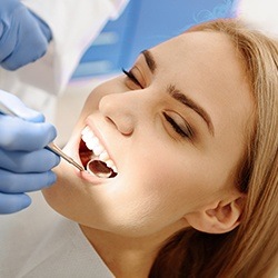 Patient receiving metal free dental restorations