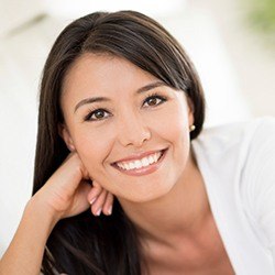 Woman with flawless smile