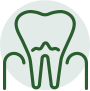 Animated tooth and gums signifying periodontal therapy