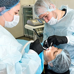 Man smiling at the dentist