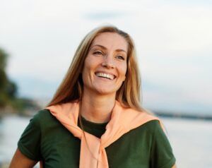 Woman smiling during the summer